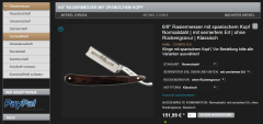 RALF AUST ArtNr. 121NPG-S-E GRENADILLHEFT - 6.8'' Spanischem Kopf - Normalstahl - Mit Serriertem Erl - Klassisch Hetform