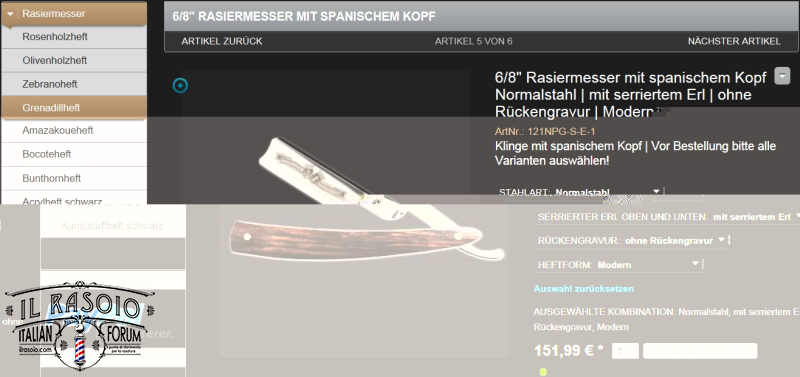 RALF AUST Art.121NPG-S-E-1 GRENADILLHEFT 6.8'' Spanischem Kopf Normalstahl Mit Serriertem Erl Klassisch Hetform