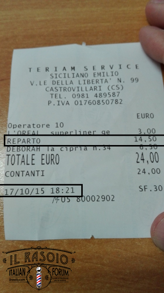 Scontrino d'acquisto