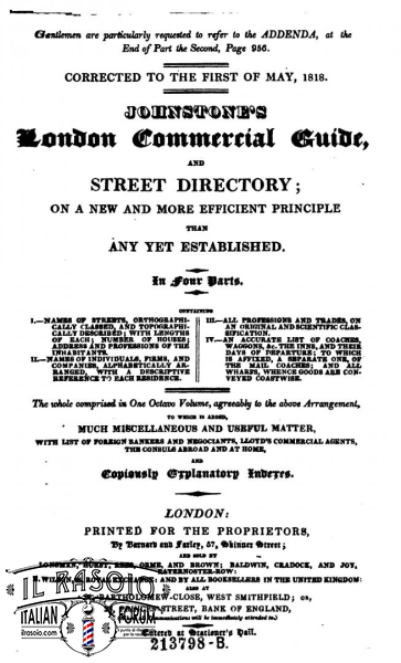 1818 Johnstone's London Commercial Guide cop