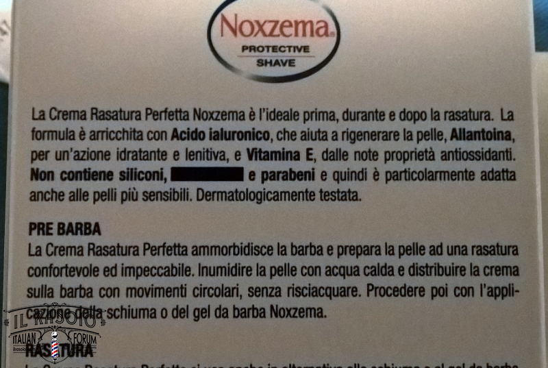 Noxzema-avvertenze