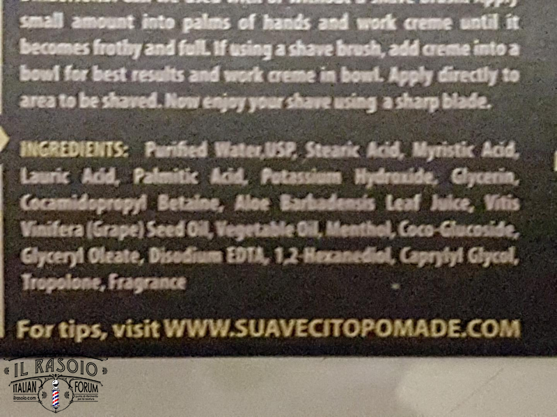Suavecito INCI