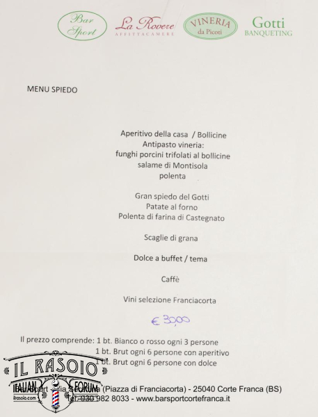 Menù Spiedo