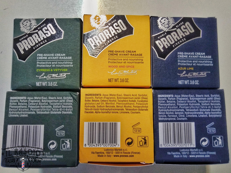 Proraso linea SB prebarba 01 (con INCI)