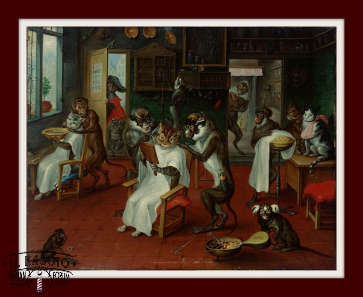 ##Abraham Teniers - Barbershop with monkeys and cats