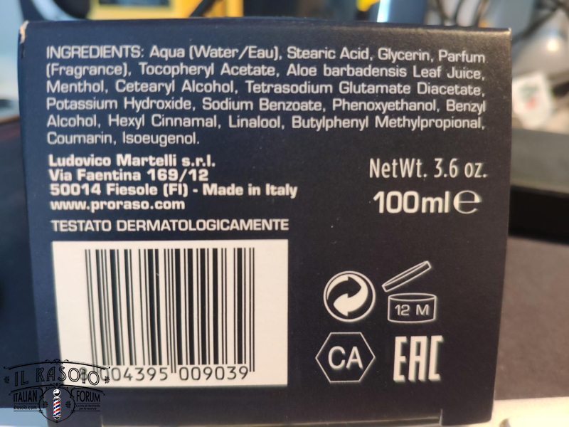 Proraso prebarba blu inci