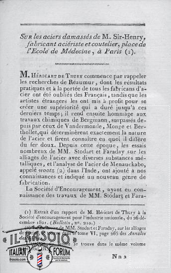 1822 aciers damassés de Sir-Henry