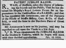 10 gennaio 1810 Jubilee Razor Ad