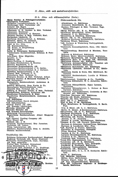 Calendario industriale svedese 1947